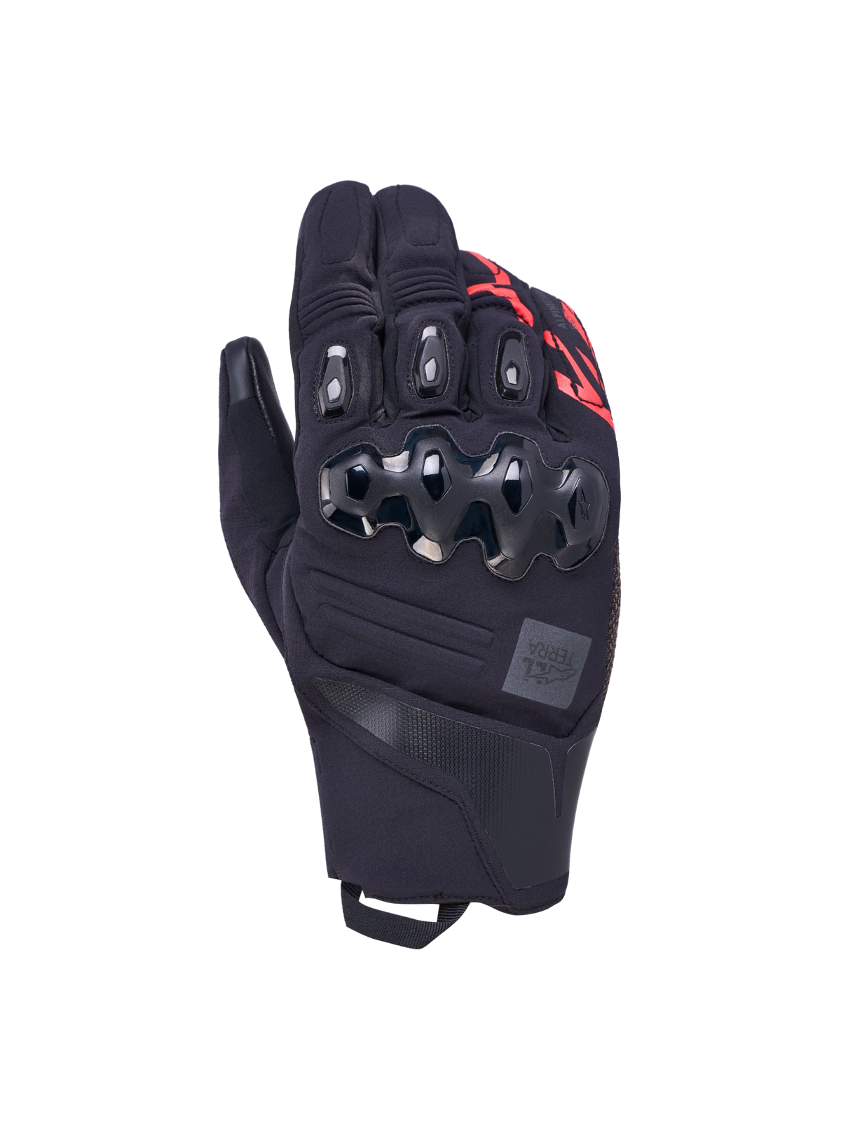 Alpinestars Harok Pro Drystar, luvas de moto para todo-o-terreno, pretas e vermelhas, com proteção ergonómica nos nós dos dedos e membrana impermeável Drystar