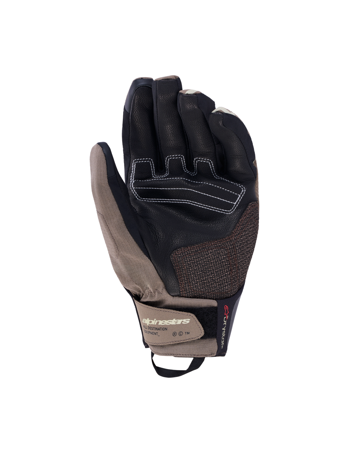Alpinestars Harok Pro Drystar Luvas, luvas de moto adventure, castanhas e pretas, certificadas CE com membrana impermeável e construção em couro