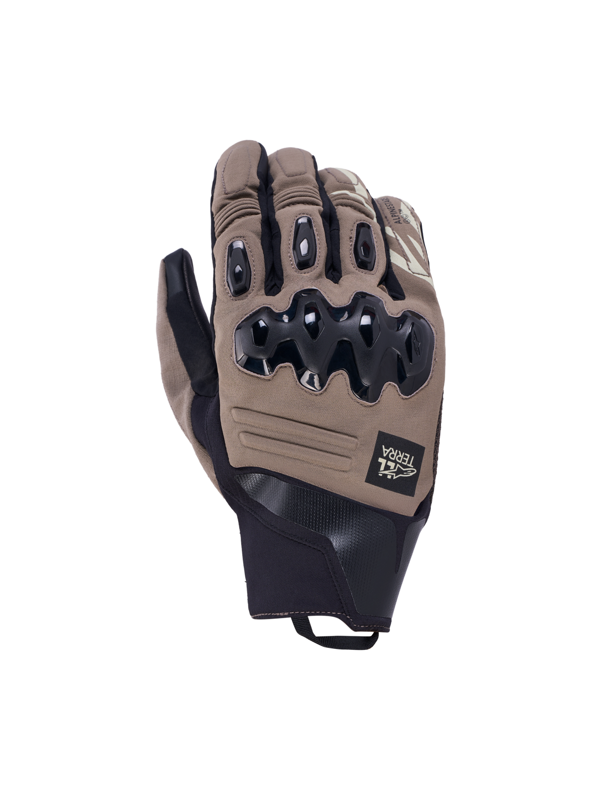 Alpinestars Harok Pro Drystar Luvas, luvas de moto adventure all-terra, castanhas e pretas, impermeáveis, com proteção de articulações de dupla densidade e certificadas CE