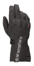 Alpinestars WR-X GORE-TEX, luvas de touring para motociclismo, pretas, com punho comprido e marca Alpinestars em cinzento, proteção de nós dos dedos SP Lite coberta e construção têxtil ripstop durável