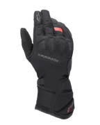 Luvas Alpinestars Tourer W-7 V2 Drystar, luvas de turismo de inverno para motociclismo, pretas com detalhes vermelhos, com proteção reforçada nos nós dos dedos, logótipo Alpinestars nas costas da mão e punho longo ajustável com a marca Drystar