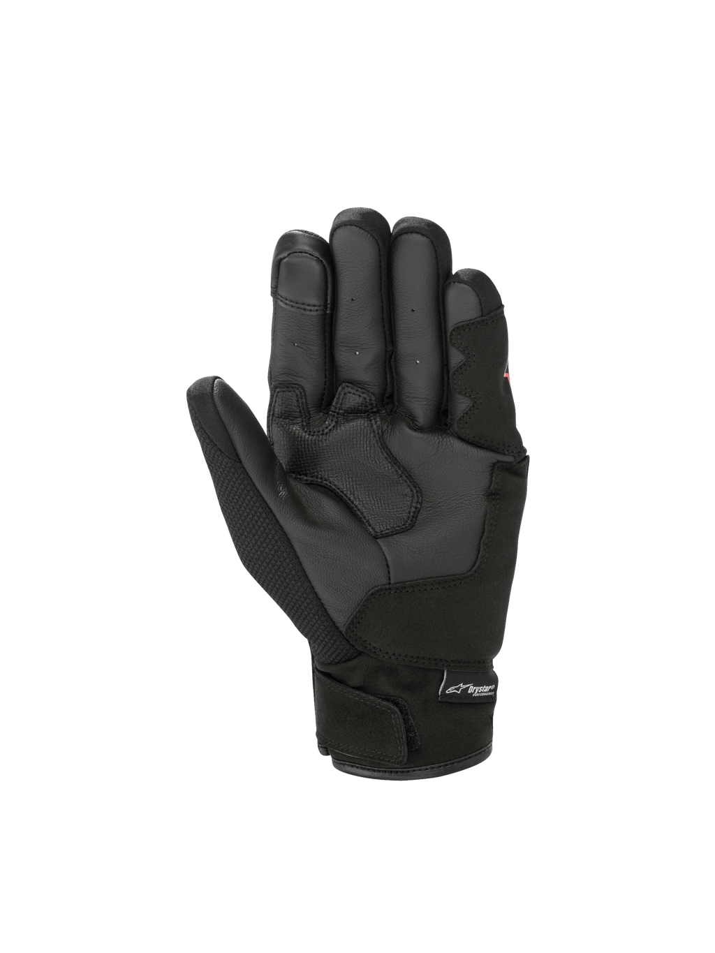Luvas Alpinestars S-Max Drystar®, luvas de moto para homem, pretas, impermeáveis com palma em couro e punho curto.