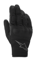 Luvas Alpinestars S-Max Drystar, luvas desportivas de motociclismo, preto antracite, com proteção rígida coberta nos nós dos dedos e dedos acolchoados, construção em malha texturizada e pele, design de punho curto com logótipo Alpinestars, impermeáveis e respiráveis para estrada
