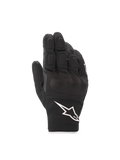 Luvas Alpinestars S-Max Drystar®, luvas de moto curtas e impermeáveis, pretas e brancas, com proteção rígida nos nós dos dedos e construção em couro e malha elástica