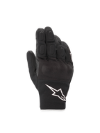Luvas Alpinestars S-Max Drystar®, luvas de moto curtas e impermeáveis, pretas e brancas, com proteção rígida nos nós dos dedos e construção em couro e malha elástica