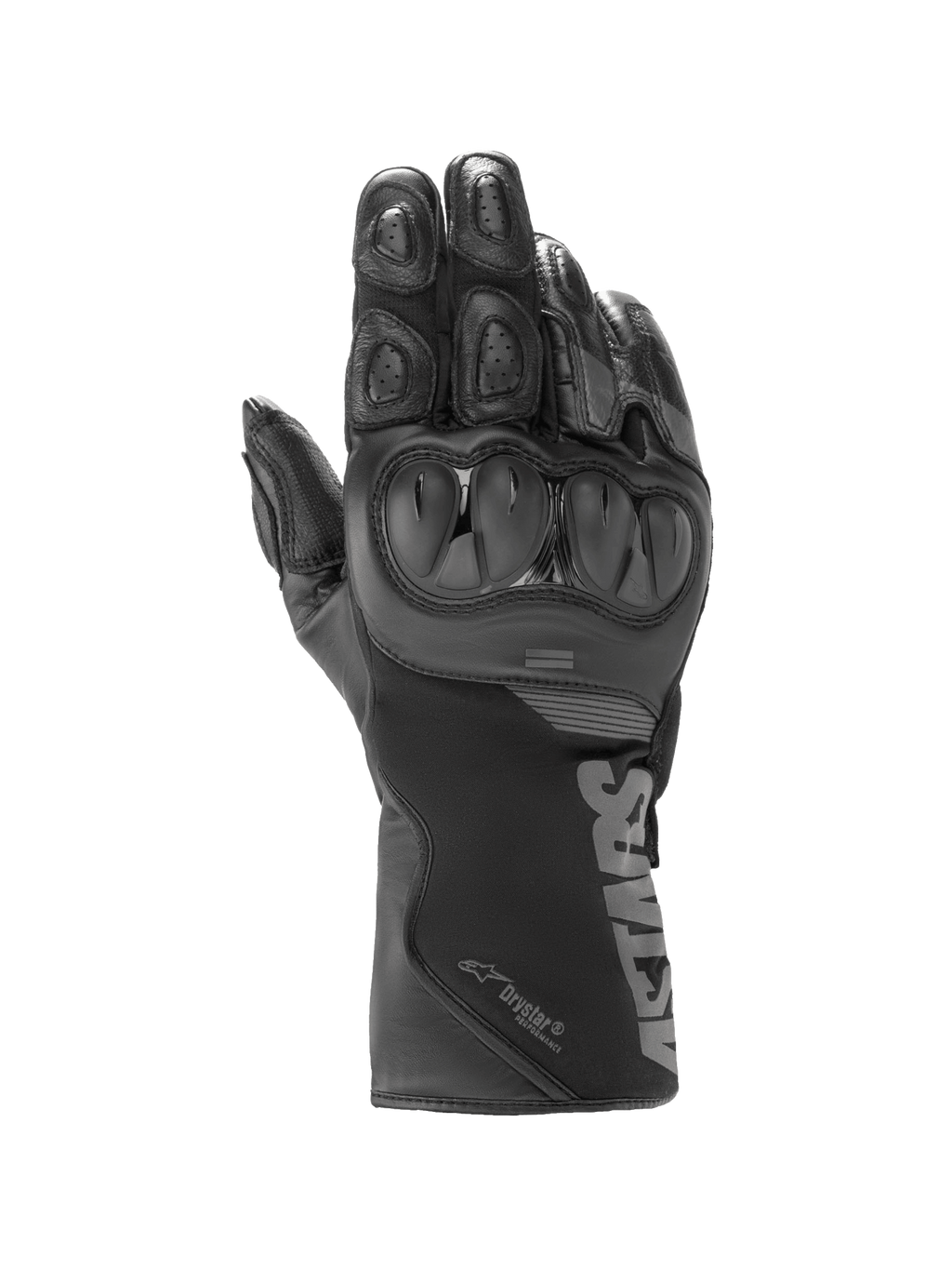 Luvas Alpinestars SP-365 Drystar, luvas de moto pretas e cinzentas, impermeáveis, com proteção de articulações SP.