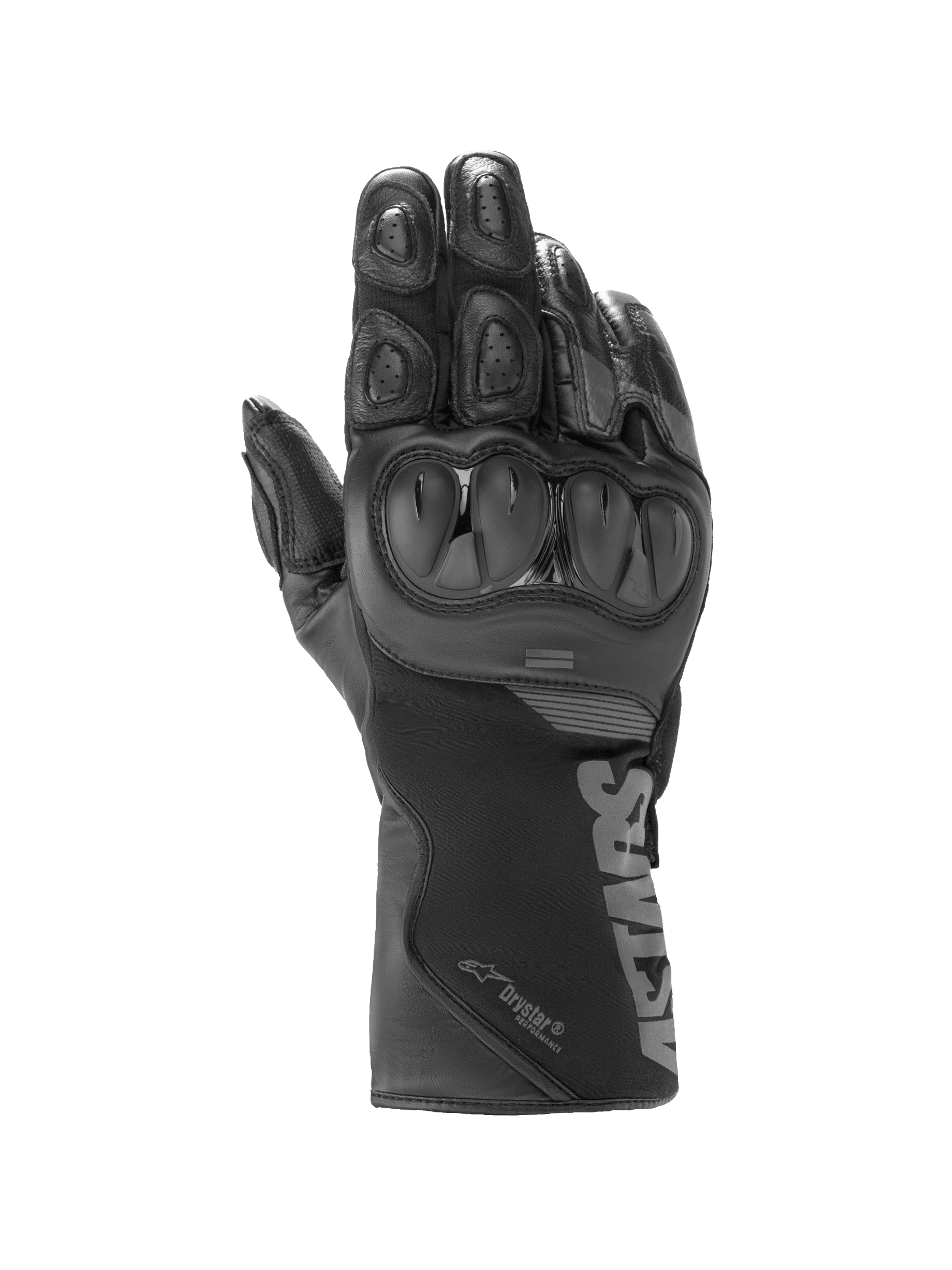 Luvas Alpinestars SP-365 Drystar, luvas de moto pretas e cinzentas, impermeáveis, com proteção de articulações SP.