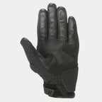 Luvas Alpinestars C-30 Drystar®, pretas, vista da palma com reforços em camurça sintética e acolchoamento de espuma, áreas de aderência revestidas a PU no polegar e palma, e tira de ajuste de velcro no pulso, luvas de motociclismo impermeáveis