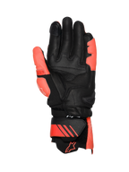 Alpinestars Luvas de Couro GP Plus R V3, luvas de moto para corrida para homem, pretas e vermelhas fluo, com deslizador de palma em TPU, construção em couro premium e certificadas CE