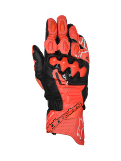 Alpinestars Luvas de couro GP Plus R V3, luvas de corrida, vermelhas e pretas, com proteção TPU, certificadas CE.