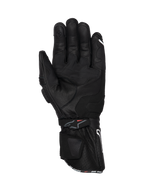 Alpinestars Luvas SP-3, luvas de moto para corrida, pretas, construção em couro com punho longo e vista da palma com reforço de aderência.
