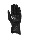 Alpinestars SP-3, luvas de moto para corrida, masculinas, pretas, couro de cabra, punho comprido e proteção nos nós dos dedos.
