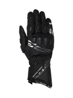 Alpinestars SP-3, luvas de moto para corrida, masculinas, pretas, couro de cabra, punho comprido e proteção nos nós dos dedos.