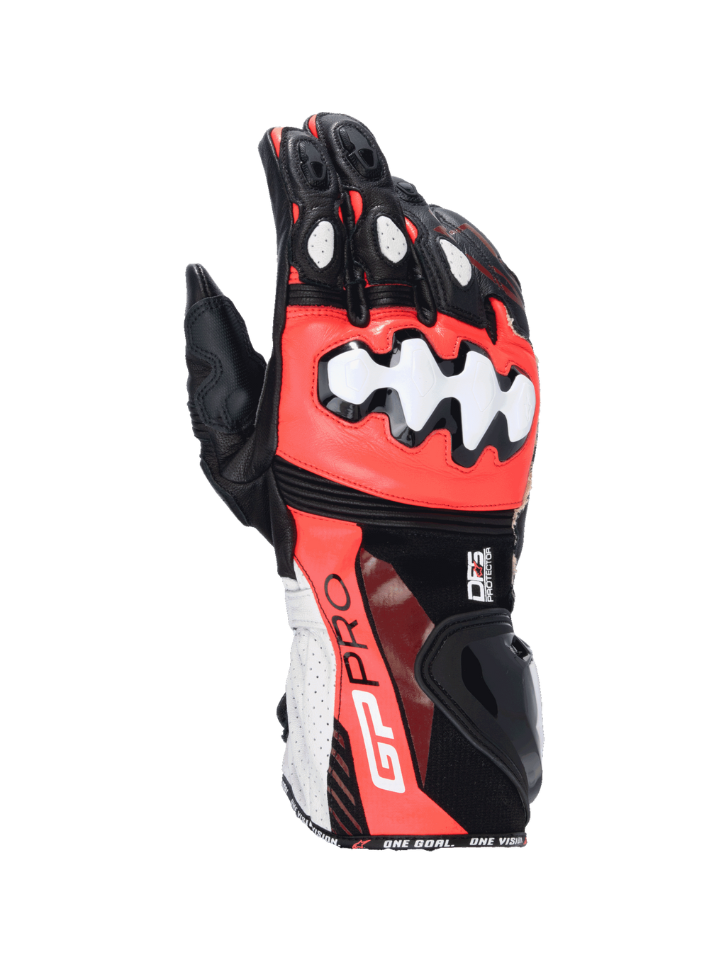 Alpinestars luvas GP Pro R4, luvas de moto para corrida, pretas, vermelhas e brancas, em couro com protetores DFS