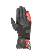 Alpinestars SP-8 V3, luvas de moto para corrida, homem, pretas e vermelho vivo, em pele com reforços na palma.
