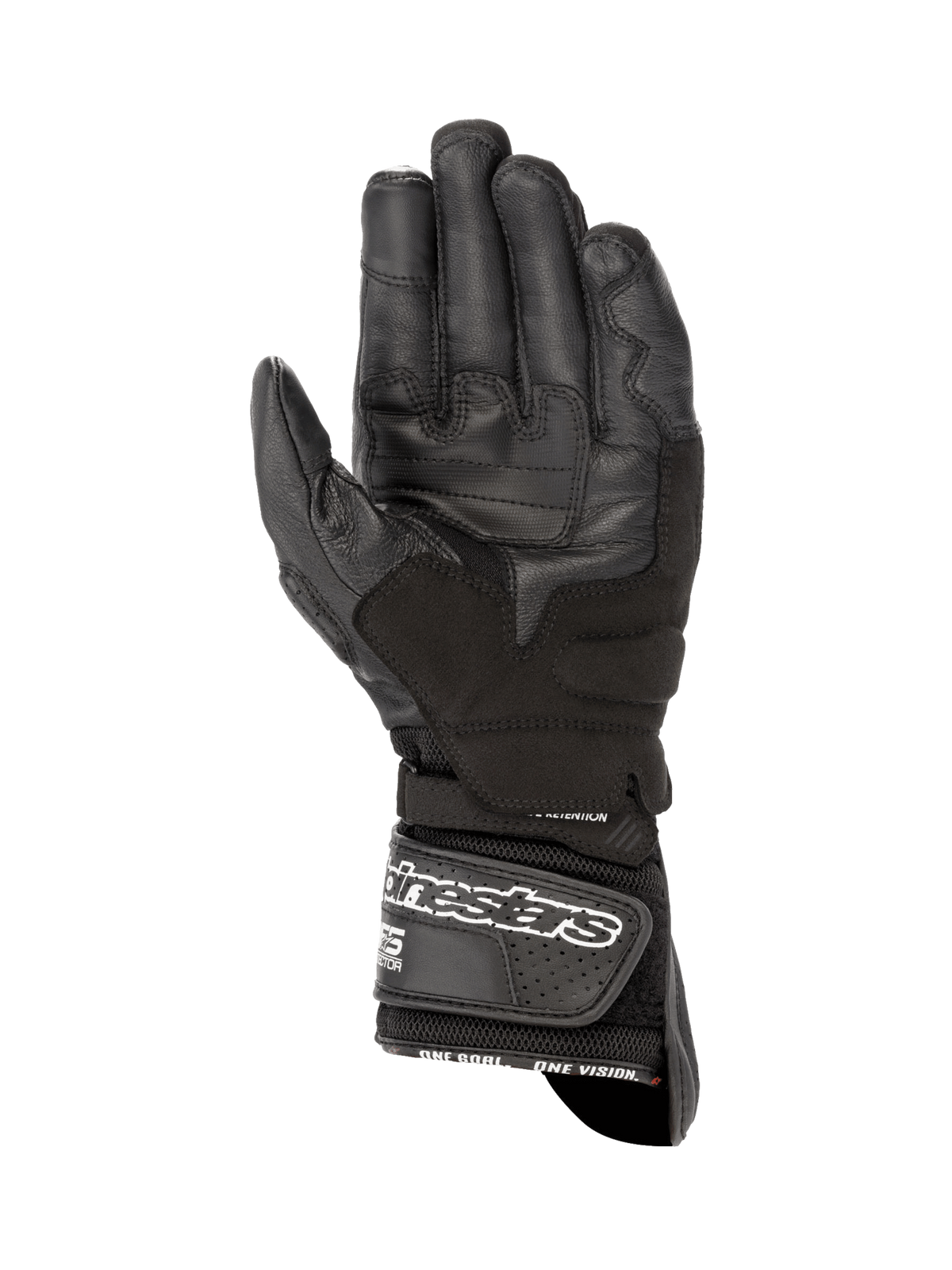 Alpinestars Luvas SP-8 V3 Air, luvas de moto para corrida para homem, pretas, com palma em couro reforçado e malha técnica ventilada