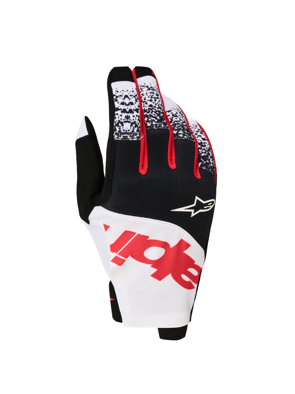Alpinestars Techstar 2027, luvas de moto para motocross pretas e brancas, em micro ripstop elástico para homem.