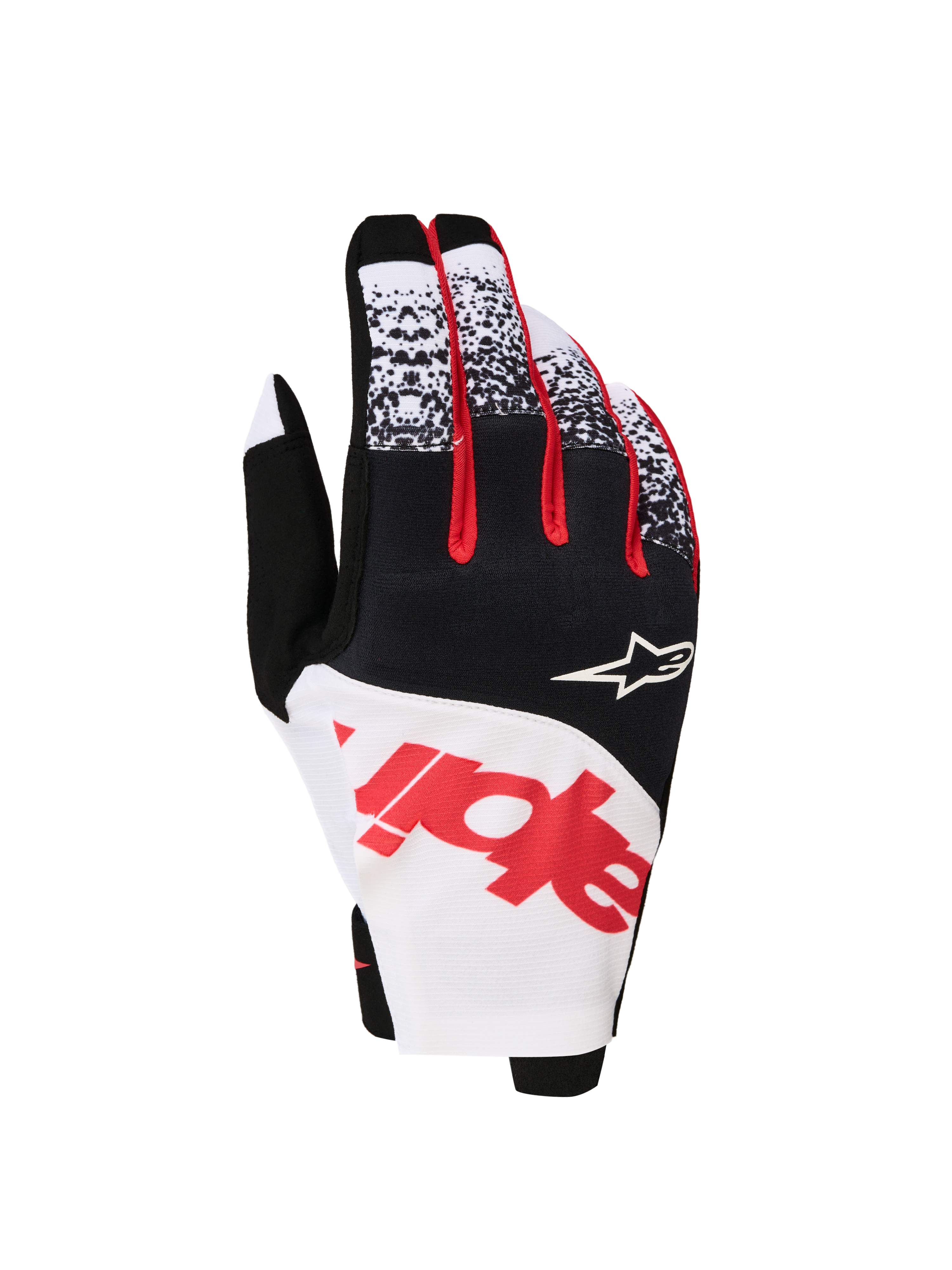 Alpinestars Techstar 2027, luvas de moto para motocross pretas e brancas, em micro ripstop elástico para homem.
