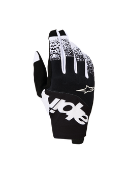 Alpinestars Techstar Gloves 2027, Men's Motocross Racing Gloves, Black and White with bold graphics and textile chassis.