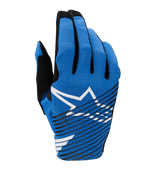 Alpinestars 2025 Radar Pro Gloves, luvas de motocross, azuis com logótipo Astar branco e riscas pretas diagonais, design em malha leve e respirável para performance em todo-o-terreno