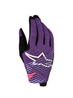 Alpinestars Luvas Radar Pro 2027, luvas de motocross para homem, roxas e pretas, malha elástica e logótipo de estrela