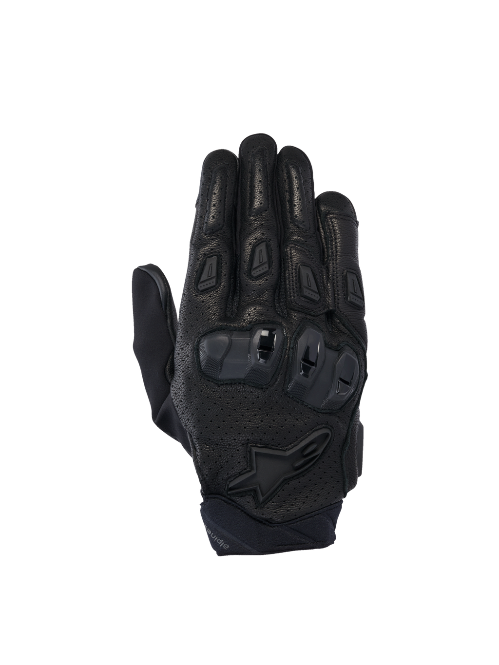 Alpinestars Luvas SP X 7, luvas de moto desportivas para homem, pretas, construção em couro perfurado com proteção de nós dos dedos em TPU de dupla densidade, certificadas CE.