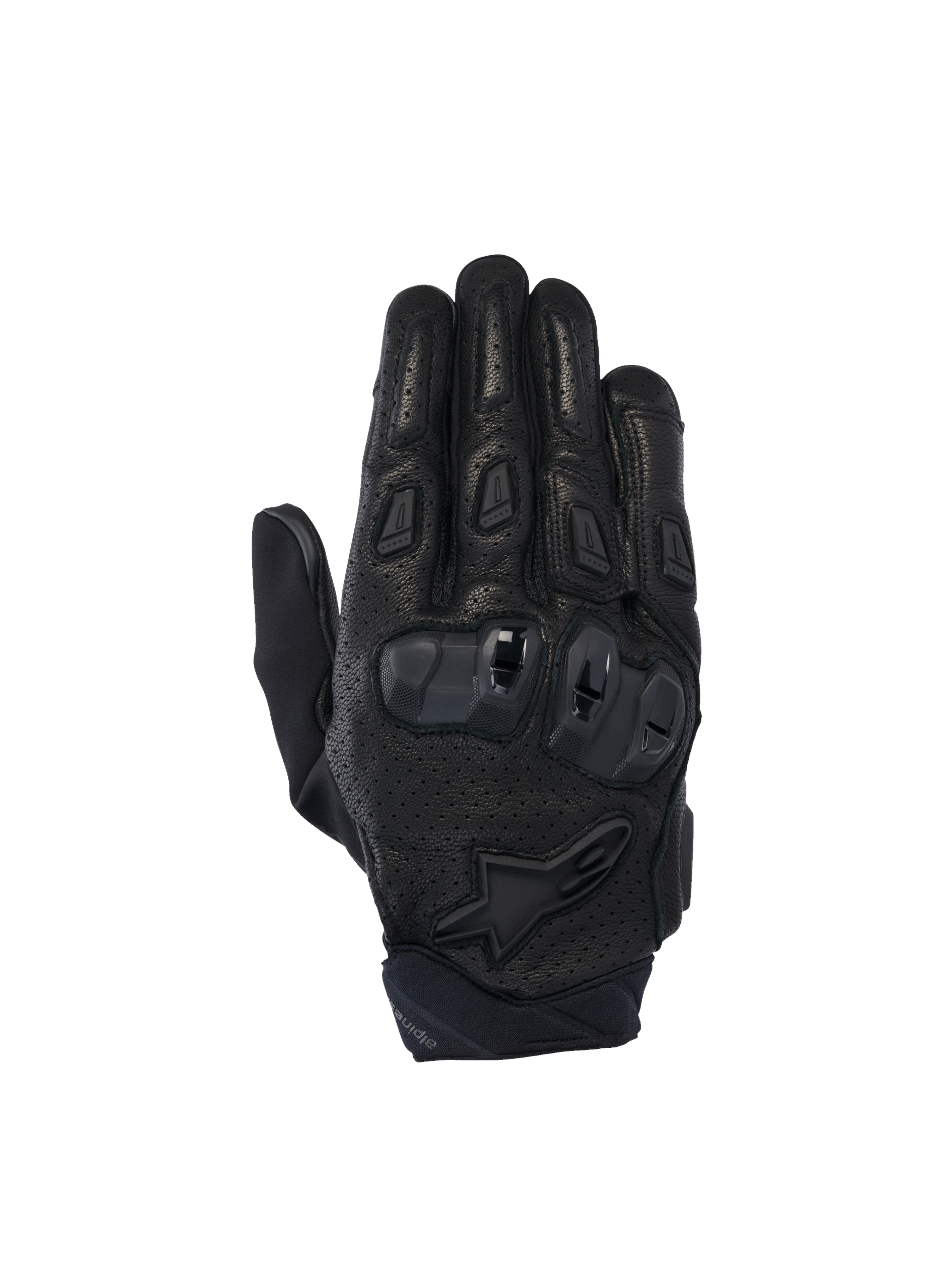 Alpinestars Luvas SP X 7, luvas de moto desportivas para homem, pretas, construção em couro perfurado com proteção de nós dos dedos em TPU de dupla densidade, certificadas CE.