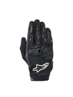 Alpinestars SP X 7, luvas de moto curtas para homem, pretas e brancas, em couro perfurado com proteção de articulações em TPU, certificadas CE.