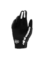 Luvas de motocross Alpinestars Supertech MX 2027 para homem, pretas e brancas, com palma perfurada e aderência de silicone.