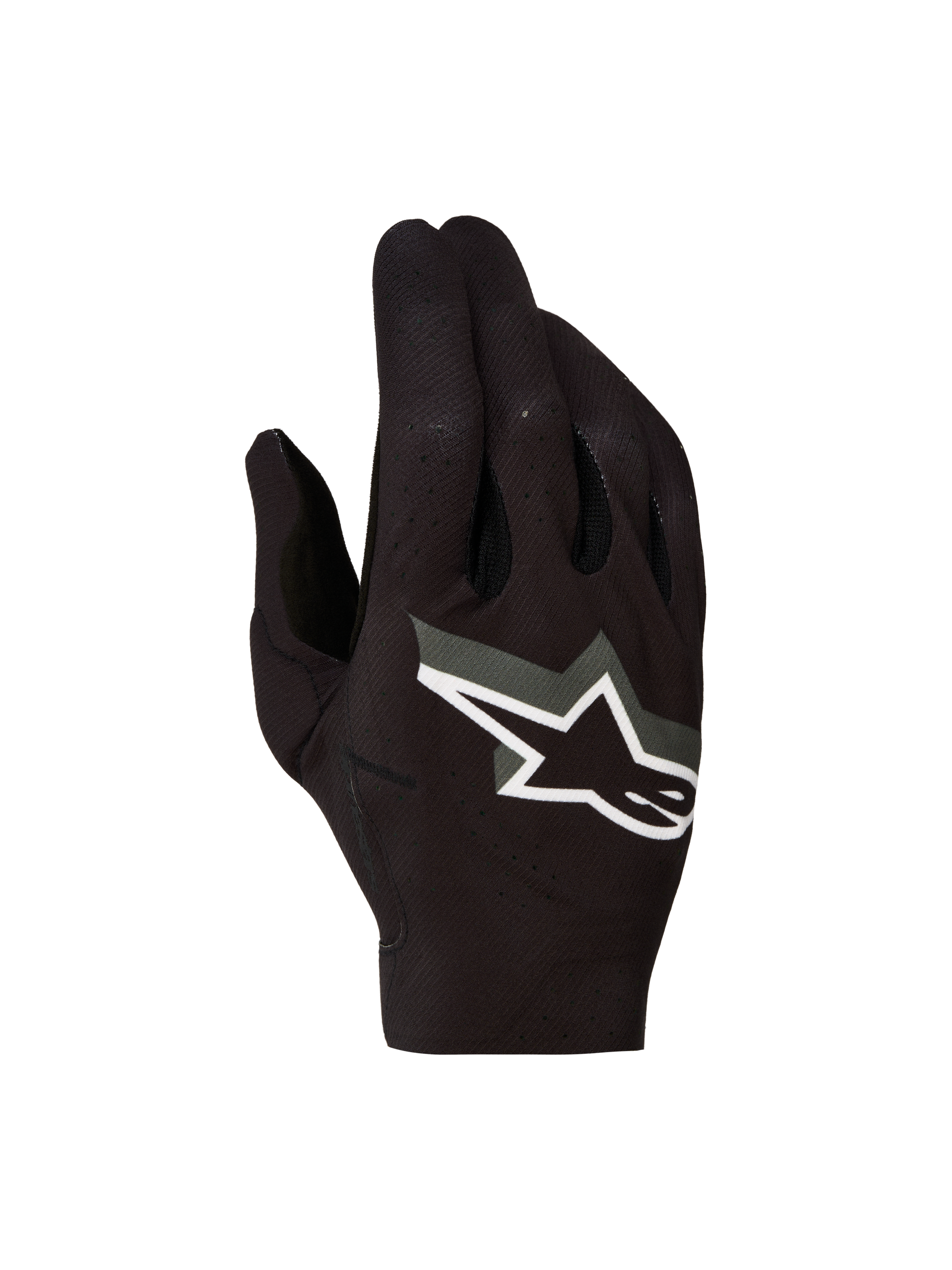 Alpinestars Supertech MX 2027, luvas de moto para motocross, para homem, pretas e brancas, em tecido respirável.