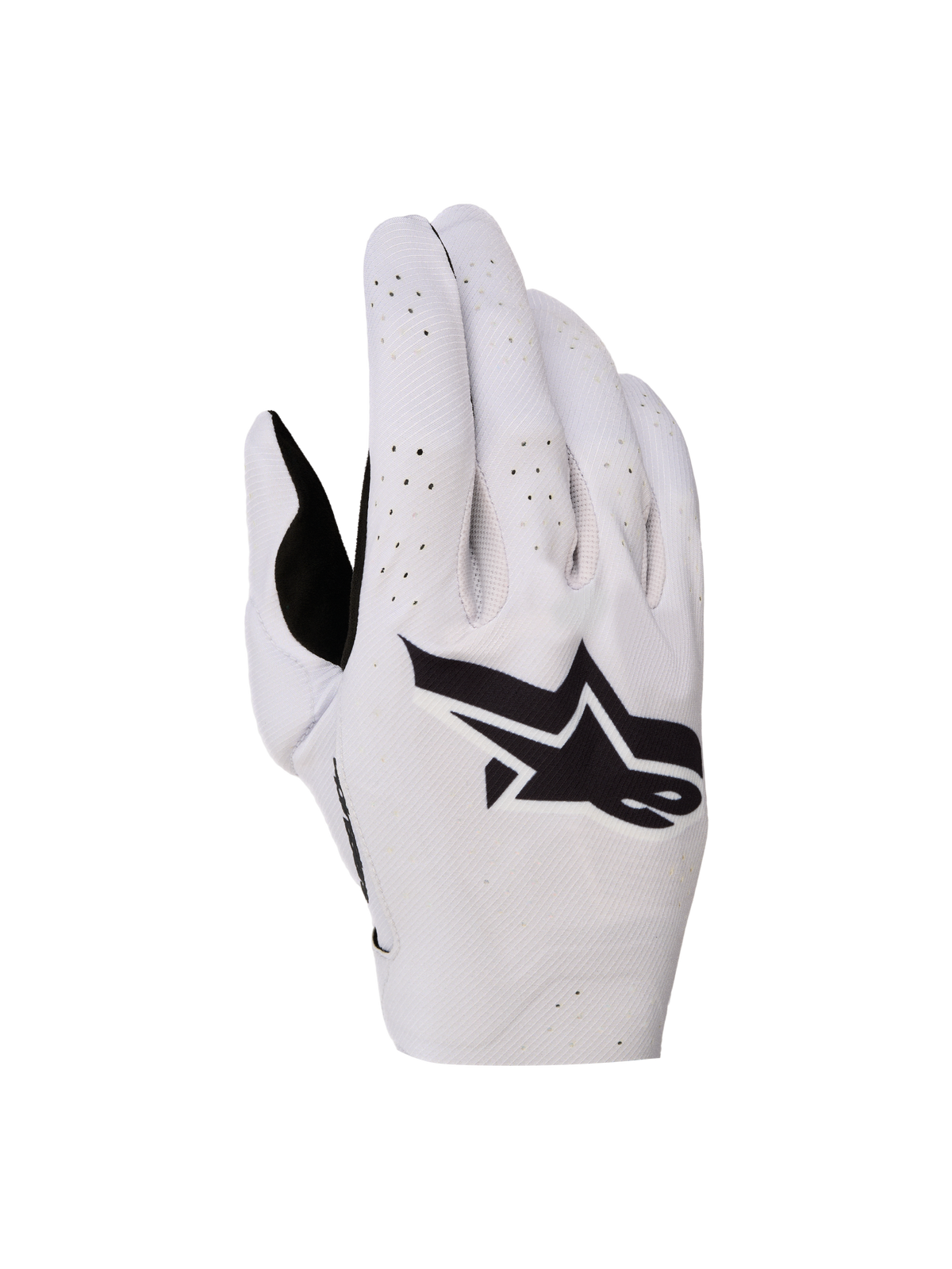 Alpinestars Supertech MX, luvas de moto para motocross, em roxo claro e preto, com dorso sem costuras e perfurações a laser.