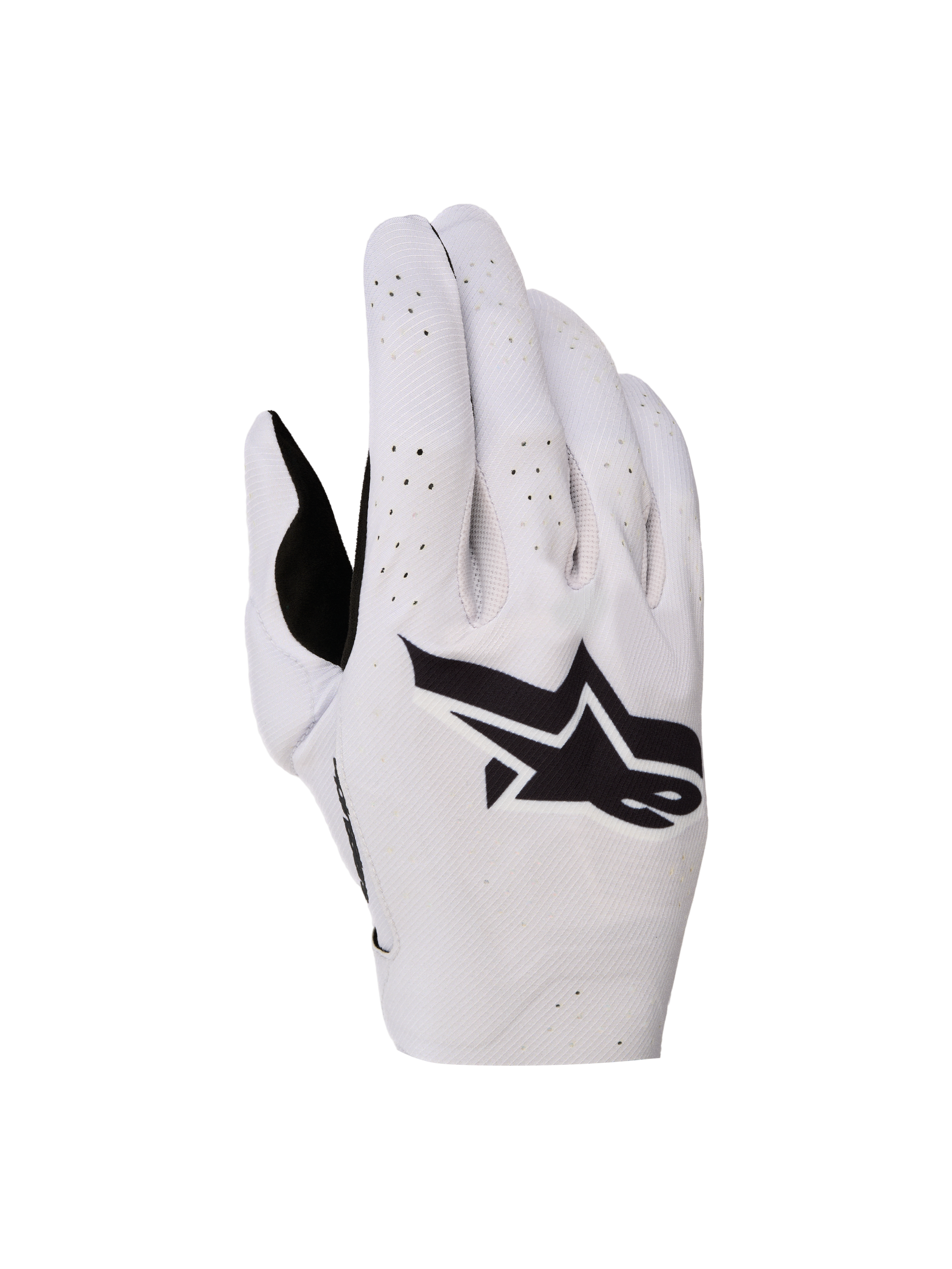 Alpinestars Supertech MX, luvas de moto para motocross, em roxo claro e preto, com dorso sem costuras e perfurações a laser.