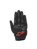 Alpinestars SP X 5 Air, luvas de moto pretas e vermelhas para corrida com malha 3D e proteção de articulações em TPU.