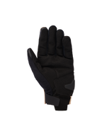 Alpinestars 2025 Reef V2 Gloves, Motorcycle Gloves, Sand Black, palm side view showing synthetic suede palm with padded reinforcement, short cuff with hook-and-loop strap, and touchscreen compatible fingertips