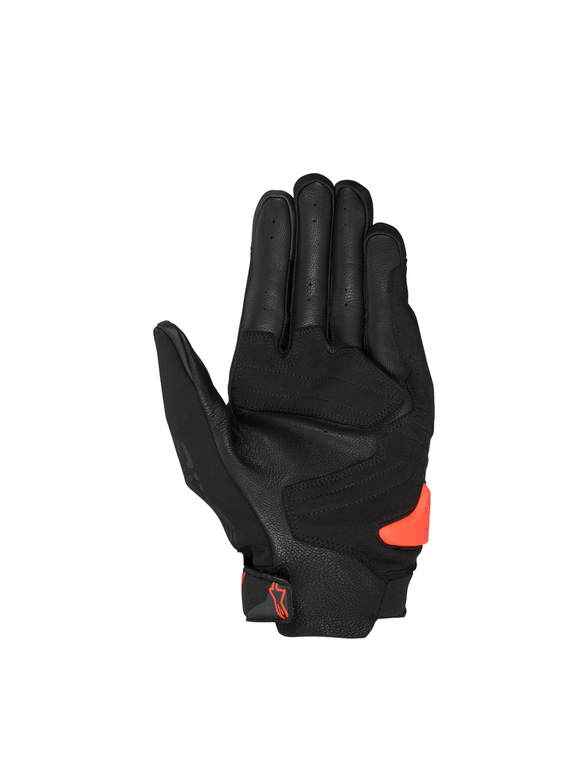 Luvas Alpinestars SP X 3, luvas de moto para homem, pretas e vermelhas, com palma em pele perfurada e sliders de proteção.