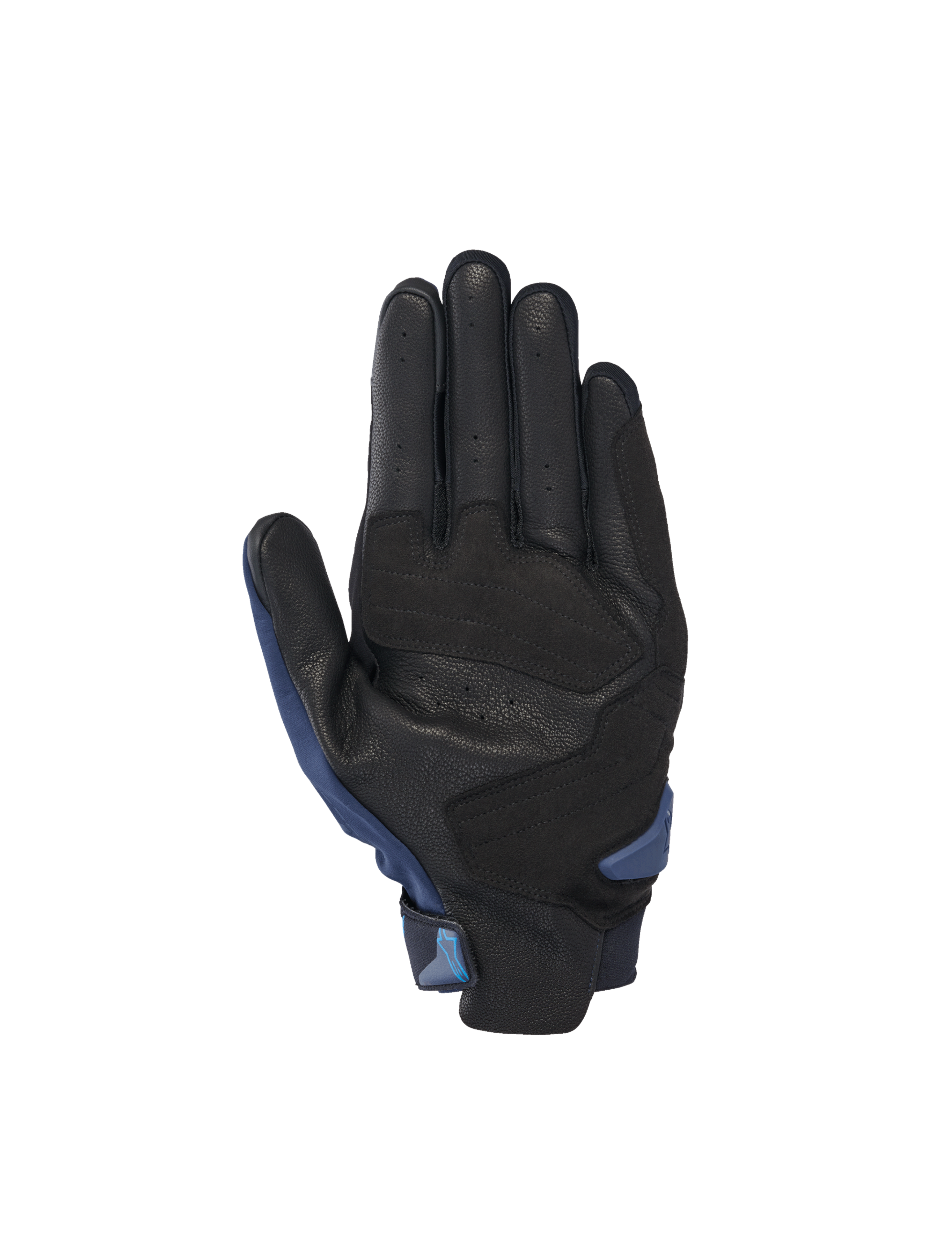 Alpinestars Luvas SP X 3, luvas de moto para corrida para homem, pretas e azuis, com palma em pele perfurada.
