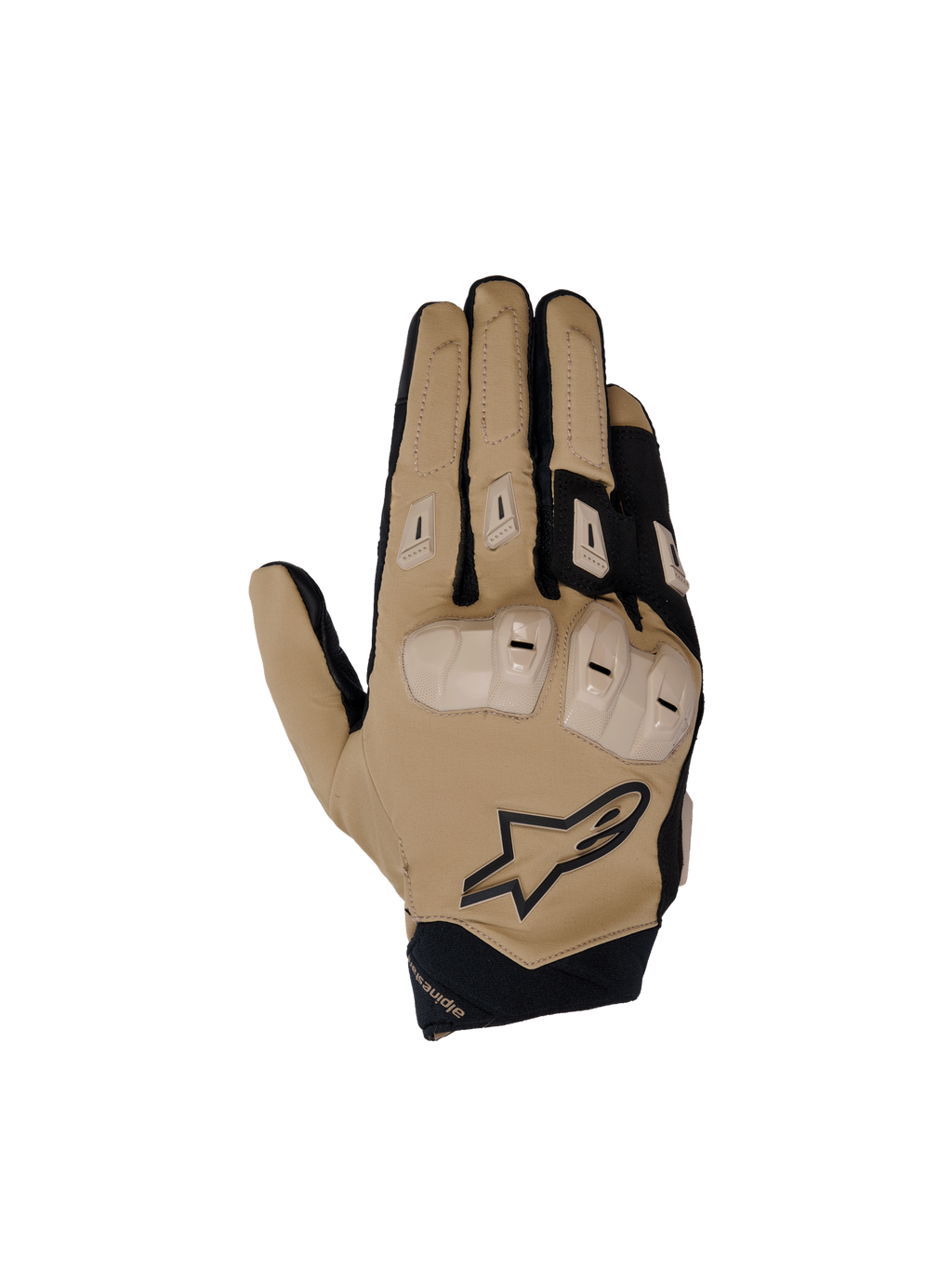 Alpinestars SP X 3, luvas de moto para homem, caqui escuro e pretas, com proteção de articulações em TPU, certificadas CE.