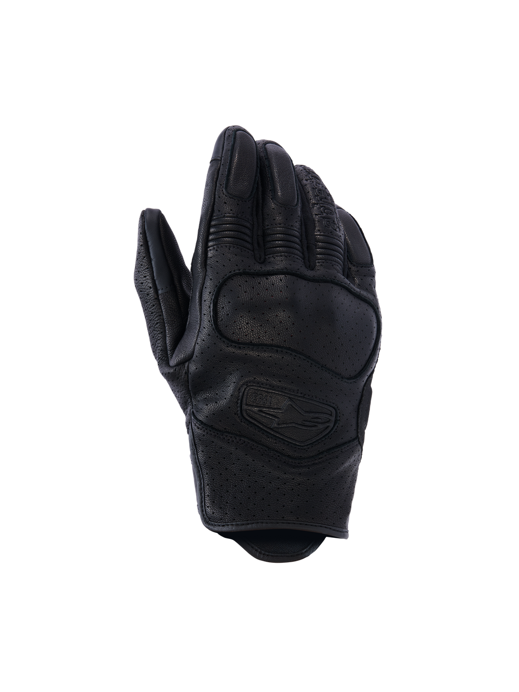 Alpinestars Mustang V3 Leather Gloves, Motorcycle Gloves, Black, perforated goat leather construction, integrated NUCLEON PLASMA knuckle protection, short cuff design for urban riding