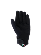 Luvas Alpinestars Tracker, luvas de motociclismo, pretas, vista da palma em camurça sintética com reforço acolchoado, punho curto com fecho de velcro, equipamento de condução urbana