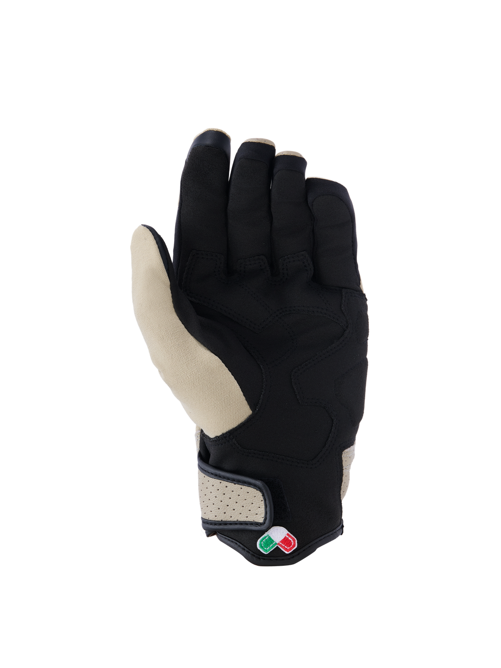 Luvas Alpinestars Tracker, luvas de motociclismo urbanas, alumínio e preto, vista da palma com construção em camurça sintética e reforços almofadados, punho em pele perfurada e design de punho curto.