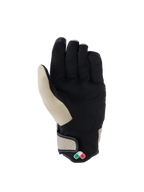 Luvas Alpinestars Tracker, luvas de motociclismo urbanas, alumínio e preto, vista da palma com construção em camurça sintética e reforços almofadados, punho em pele perfurada e design de punho curto.
