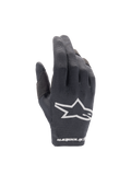 Alpinestars Luvas Radar 2025, luvas de motocross para homem, pretas e brancas, dorso em têxtil elástico leve e logótipo Astars