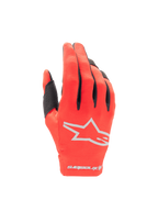 Luvas Radar 2025 Alpinestars para motocross, vermelhas e prateadas, em têxtil elástico leve com logótipo Astars