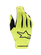Alpinestars Luvas Radar 2025, luvas de moto de motocross para homem, amarelas fluo e pretas, design de camada única leve.