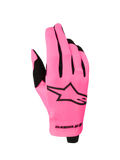 Alpinestars Radar Gloves 2027, lightweight motocross racing gloves in Pink Fluo and Black with a stretch textile backhand.