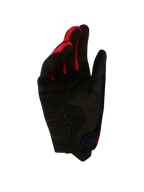 Alpinestars Luvas Techdura, luvas de moto todo-o-terreno, pretas e vermelhas, palma em camurça sintética acolchoada.