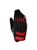 Alpinestars Luvas Techdura, luvas de moto para motocross e todo-o-terreno, pretas e vermelhas, com proteção viscoelástica nos nós dos dedos e inserções flexíveis em TPR.