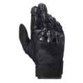 Alpinestars Celer V3 Gloves, Short Cuff Leather Motorcycle Gloves, Black, featuring hard PU knuckle protection and perforated leather panels, designed for road and urban riding with embossed branding