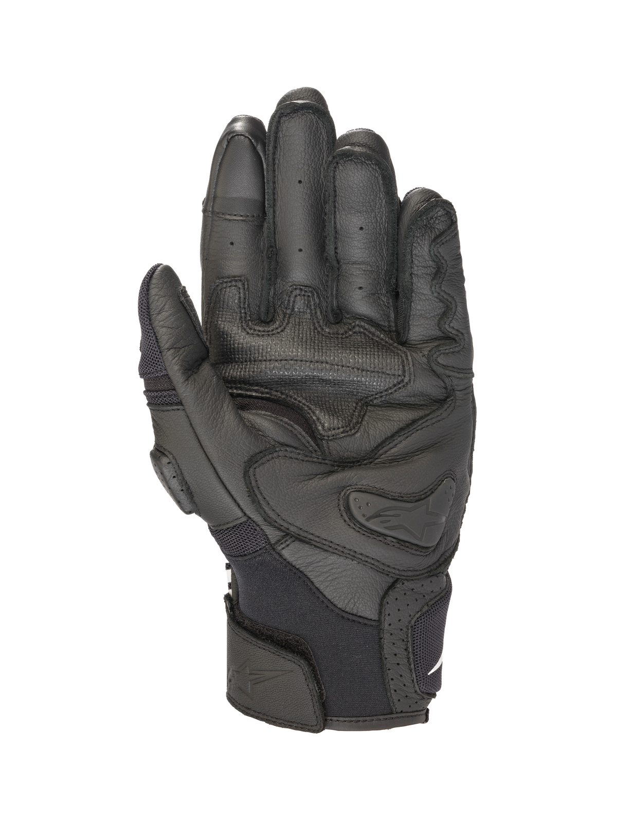 Alpinestars Luvas SPX AC V2, luvas de moto de verão curtas para homem, pretas, construção em couro e malha, certificadas CE com reforço rígido na palma