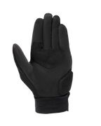 Alpinestars Stated Air Gloves, Motorcycle Gloves, Black, palm view featuring synthetic suede construction, reinforced palm patch with zigzag stitching, and ribbed elastic wrist cuff, urban summer riding gear